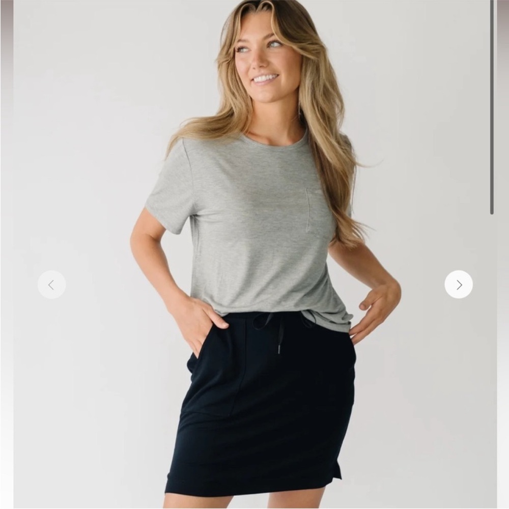 Cozy Earth Ultra-Soft Drawstring Bamboo Skirt Black Medium